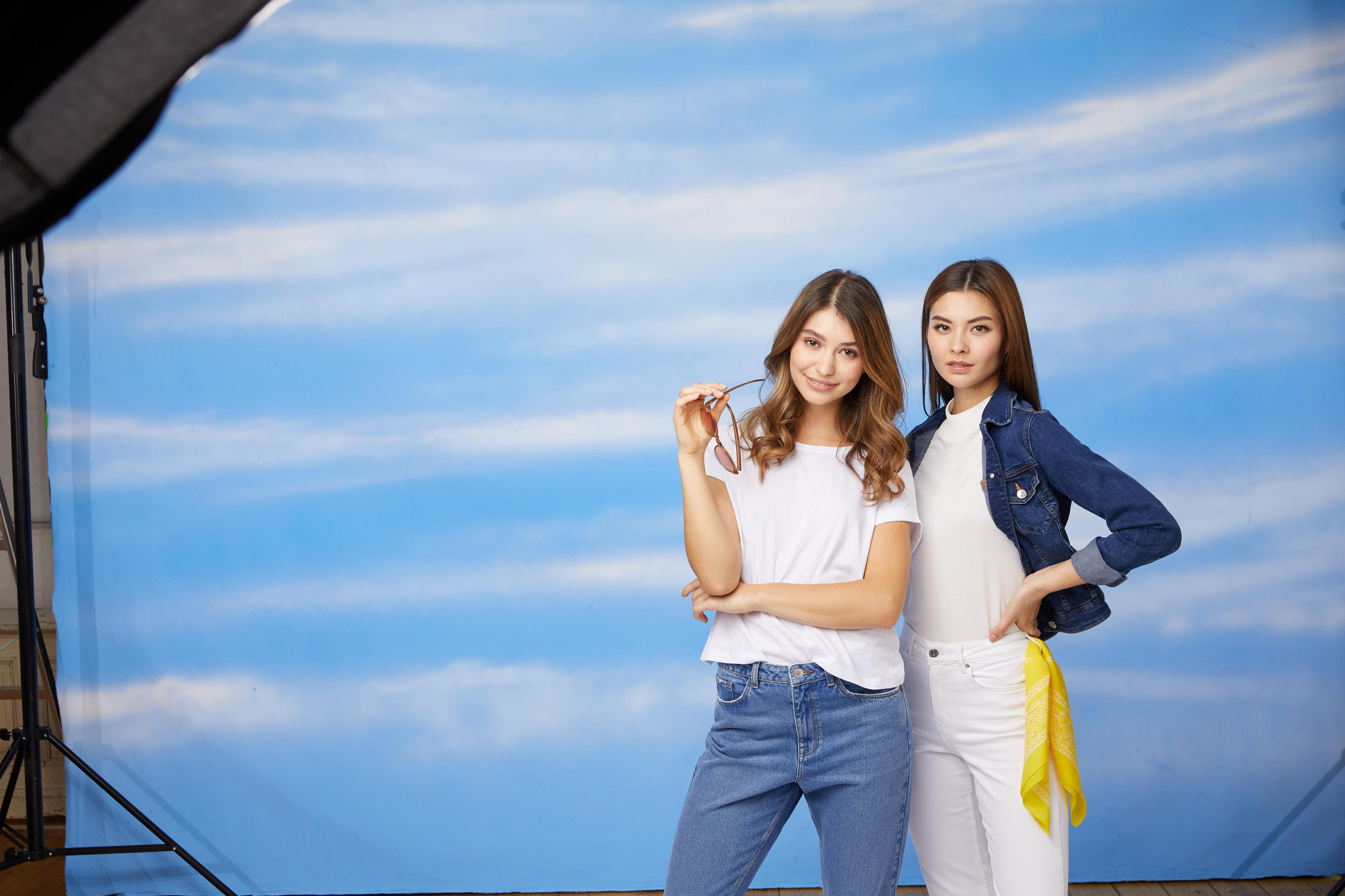 Lilly and Janina with Clouds Background