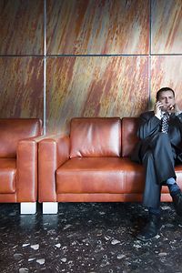 Man in Airport Lounge
