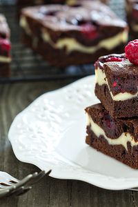 Brownies with Raspberries